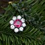 Antique 1920s Ruby & Diamond Cluster Ring Image 8