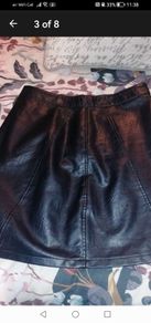 beautiful new zara navy leatherette skirt