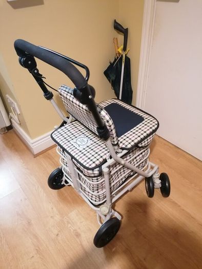 shopping trolley also can be used as a seat brand new.