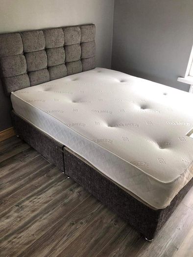 New Stylish Double 4ft, 4ft6, King 5ft And 6ft Superking Sizes Divan Beds Instock. Drawers And Optional Tufted Mattresses Available. Free Delivery