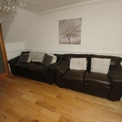 Leather sofa set - 3 seater, 2 seater and armchair