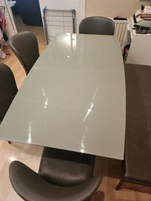 kitchen table with chairs and bench