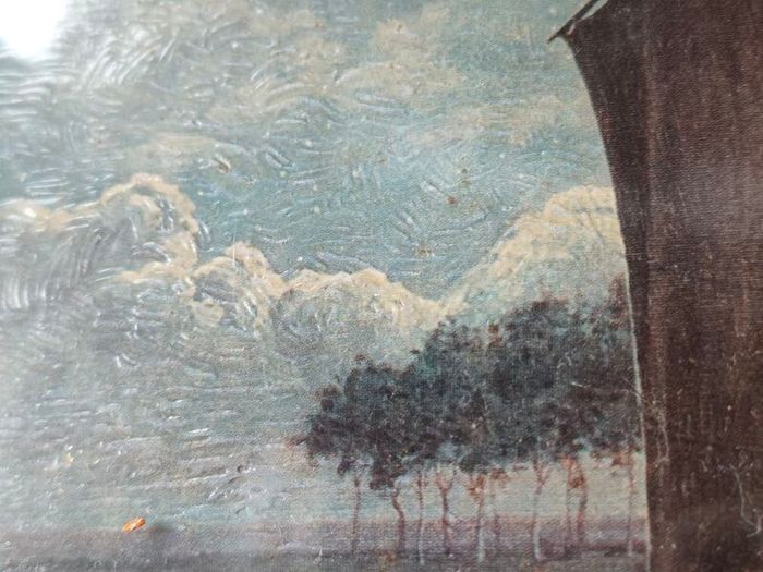 Vintage Mid-Century "Aug. Ahrend Bremen" Structured Landscape Print