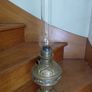 Antique French large oil lamp brass base works Image 6