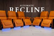3+2 Orange Sienna Electric Leather Leather Recliner Sofa