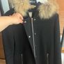 Pinko wool pea coat with fur hood Image 6