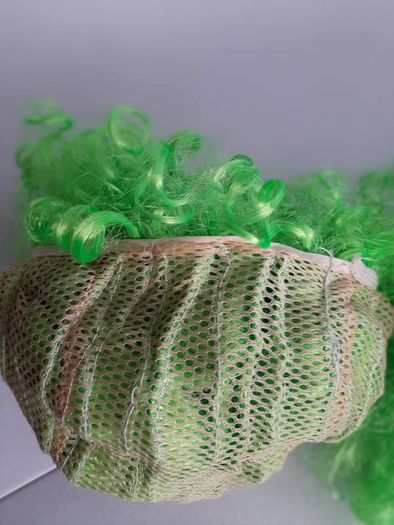New green curly wig
