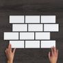 Mini metro white bevelled gloss ceramic wall tile Image 3