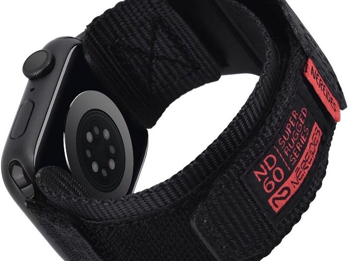 Nereides Compatible with Apple Watch Straps Series 11 10 9 8 7 6 5 4 SE 3/2/1 Ultra 3/2/1, Nylon Sport Replacement Band for iWatch Strap 46mm 45mm 44mm 49mm (L, Black)