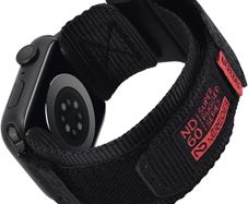 Nereides Compatible with Apple Watch Straps Series 11 10 9 8 7 6 5 4 SE 3/2/1 Ultra 3/2/1, Nylon Sport Replacement Band for iWatch Strap 46mm 45mm 44mm 49mm (L, Black)