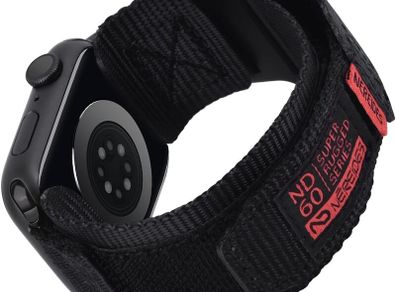 Nereides Compatible with Apple Watch Straps Series 11 10 9 8 7 6 5 4 SE 3/2/1 Ultra 3/2/1, Nylon Sport Replacement Band for iWatch Strap 46mm 45mm 44mm 49mm (L, Black)