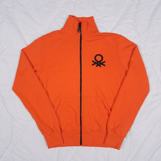 United Colors of Benetton Bright Orange Logo Track Jacket Slim Fit 8UK/36EU