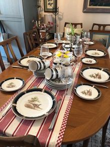 Vintage Noritake Keltcraft "Tranquil Glen" 38-Piece Dinner Set - Navy Blue & Gold - Made in Ireland
