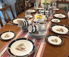 Vintage Noritake Keltcraft "Tranquil Glen" 38-Piece Dinner Set - Navy Blue & Gold - Made in Ireland