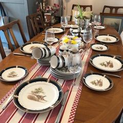Vintage Noritake Keltcraft "Tranquil Glen" 38-Piece Dinner Set - Navy Blue & Gold - Made in Ireland
