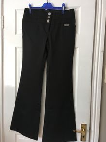 Black Boot Cut Trousers - River Island  Size 12 - New