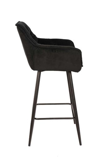 Capri Bottle Green Velvet Arm Stool Luxe Loft Kitchen Bar Chair