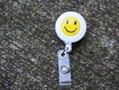 SMILEY FACE Retractable Reel ID Badge Holder/Key Card Chain /Security
