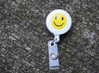main image for ad SMILEY FACE Retractable Reel ID Badge Holder/Key Card Chain /Security