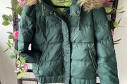 puffer jacket feather &amp; down juicy couture hooded jacket medium