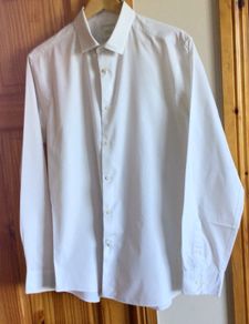Mens Next Smart Plain White long sleeve Slim fit Shirt 17" Collar Includes Postage