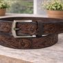 Premium Embossed Genuine Leather Belt Stylish Vintage Designer Belt Durable Formal & Casual Waist Belt Image 5