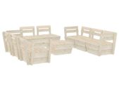 9 Piece Garden Pallet Lounge Set Impregnated Spruce Wood