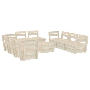9 Piece Garden Pallet Lounge Set Impregnated Spruce Wood
