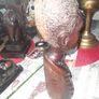 Large Antique Wood African Carved African Head postage available or collection on all my items, Image 4
