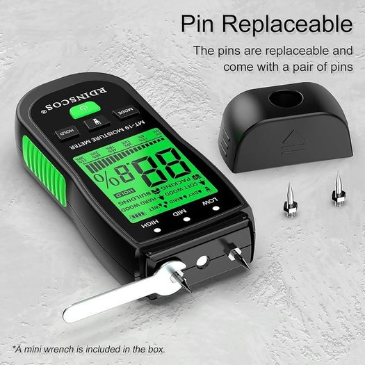 NEW SALE | Damp Meter MT19 Wood Moisture Meter for Walls Logs, Firewood Moisture Detector Caravans Lumber Tobacco Concrete Floors