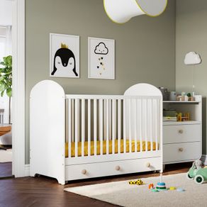 IKEA GONATT Cot with drawer, white 70x140 cm