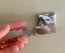 11 Pairs of Solid Brass Internal Door Handles chrome/brass