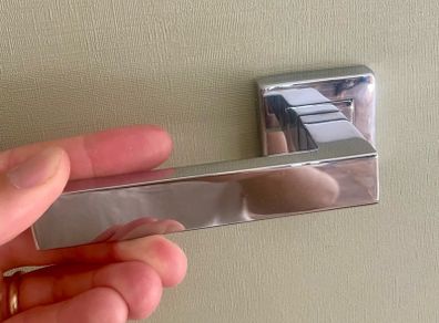 11 Pairs of Solid Brass Internal Door Handles chrome/brass