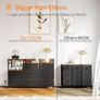 Chest of Drawers Bedroom, Contains 2 USB & 2 AC Ports Sockets, Storage Dresser with 8 Fabric Drawers Suitable for Bedrooms, Living Rooms, Retro Color Image 5