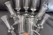 9 Sherry Schooners Retro English Glass