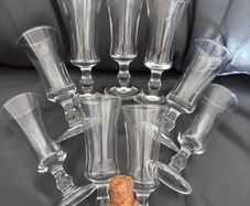 9 Sherry Schooners Retro English Glass