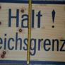 German ww2 ,steel HALT ! reichs border post sign. 1939/45 , (84 x 55 cms) Image 2