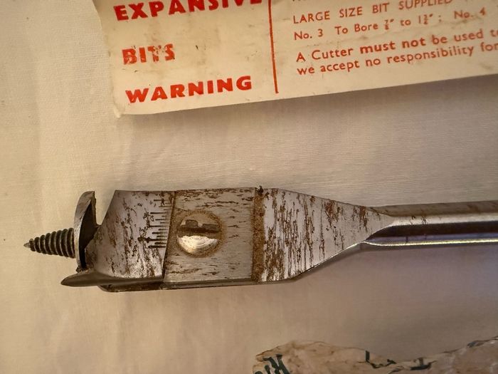 Antique 1914 Expansive bit for boring wood, with 2 cutters
