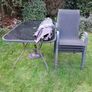 Garden table, chairs & parasol. Image 6
