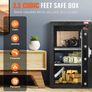 Single Door 99 L Safe Box with Key Lock & Password, Safe Lock Box with Fireproof Bag, Key Rack, LED Light, and 2 Shelves for Money, Documents, Jewelry, and Valuables, Black Image 2