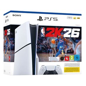 Sony PlayStation 5 Console - PS5 Standard Slim Edition White - 1TB SSD - NBA 2K26.