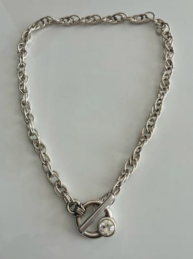 Antique Silver Plated Swarovski Crystal Necklace