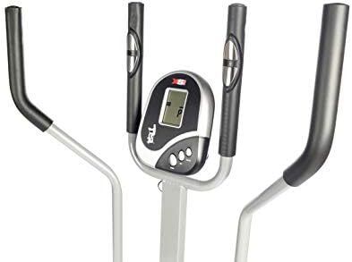 Elliptical Cross Trainer Exercise Bike-Fitness Cardio Weightloss Workout Machine-With Seat + Pulse Heart Rate Sensors