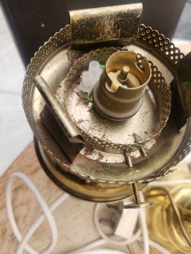 Three oil brass lamps