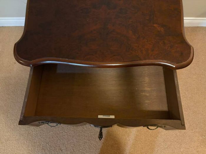 Vintage two-drawer chest with brass handles