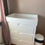 White Pine Wood Changing Unit with 3 Handleless Drawers Image 2