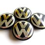 4x VW 65mm Black Chrome logo Volkswagen alloy wheel centre caps cap Hub Cover 65 Image 2