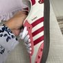 Raspberry Pink & White Lace Up Trainers, Samba Style UK Size 6 Image 8