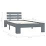 Bed Frame Grey Solid Pine Wood 90x200 cm Image 7