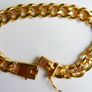 Men's Bracelet 18K  Gold Plated Cuban Link  Bracelet length 8" Image 5